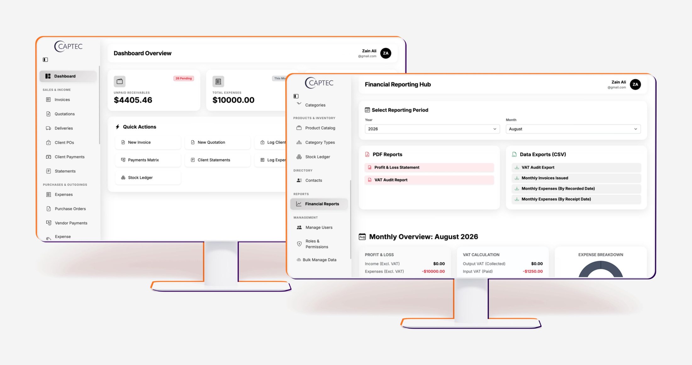CBMS dashboard and financial reporting hub